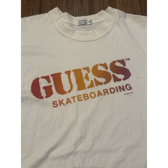 RARE Vintage 80s Guess Skateboarding USA T-Shirt Streetwear Sz M (SEE PICS!) - Picture 2 of 8
